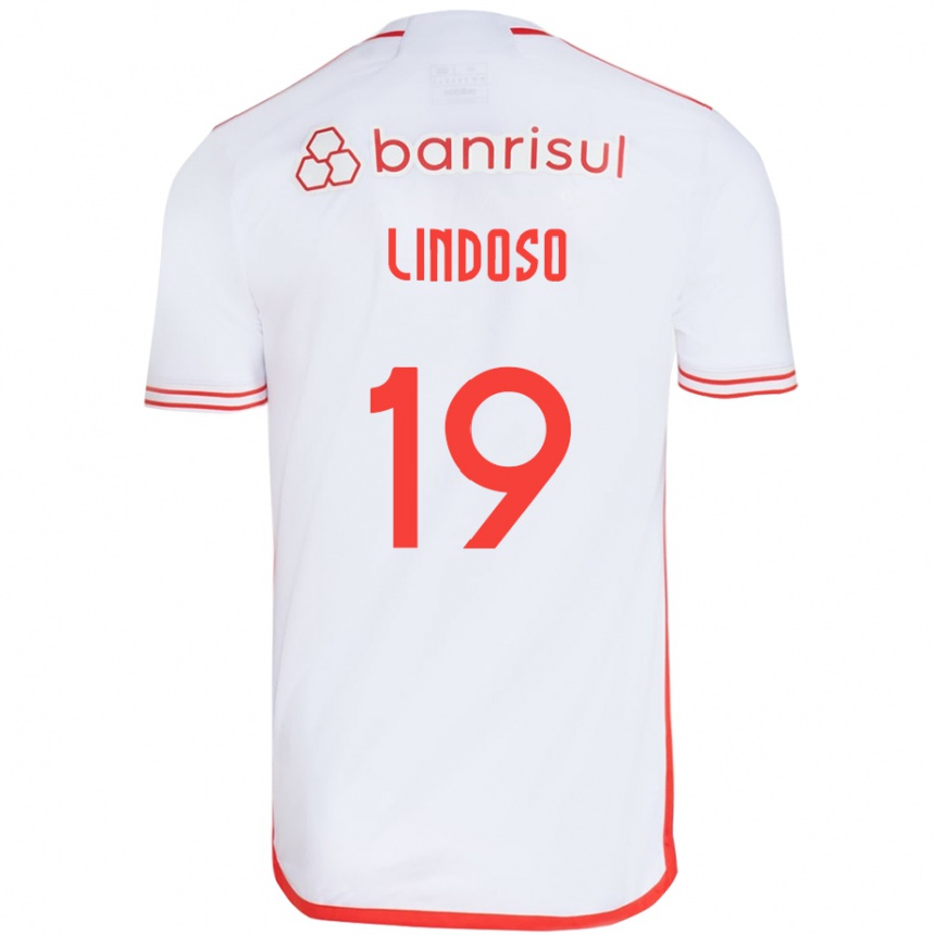 נשים כדורגל Rodrigo Lindoso #19 אדום לבן הרחק ג'רזי 2025/26