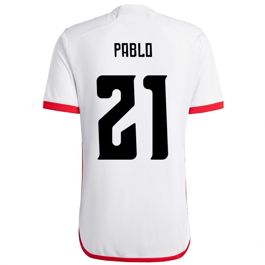נשים כדורגל Pablo #21 אדום שחור הרחק ג'רזי 2025/26