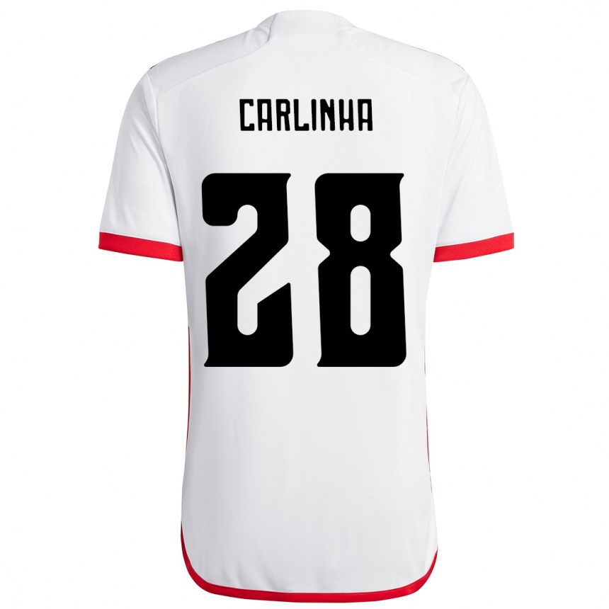 נשים כדורגל Carlinha #28 אדום שחור הרחק ג'רזי 2025/26