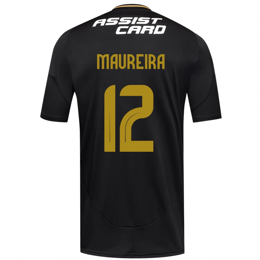 נשים כדורגל Gabriel Maureira #12 שחור לבן צהוב הרחק ג'רזי 2025/26