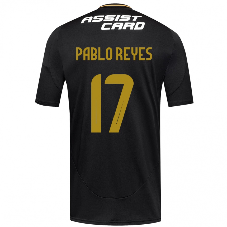 נשים כדורגל Juan Pablo Reyes #17 שחור לבן צהוב הרחק ג'רזי 2025/26