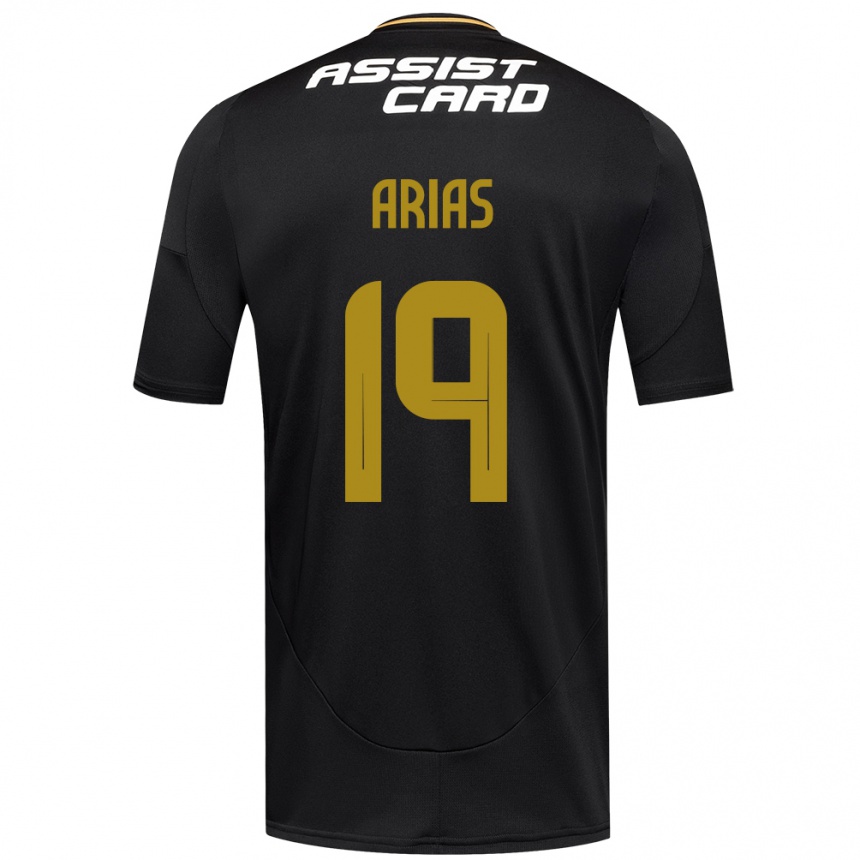נשים כדורגל Bastián Arias #19 שחור לבן צהוב הרחק ג'רזי 2025/26