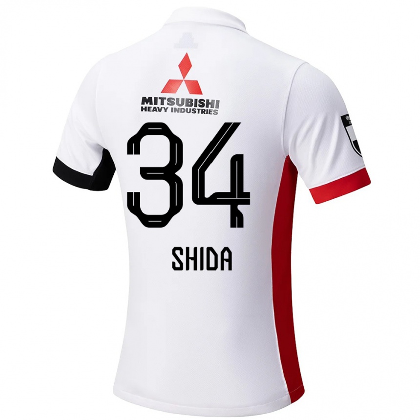 נשים כדורגל Izuho Shida #34 אדום לבן הרחק ג'רזי 2025/26