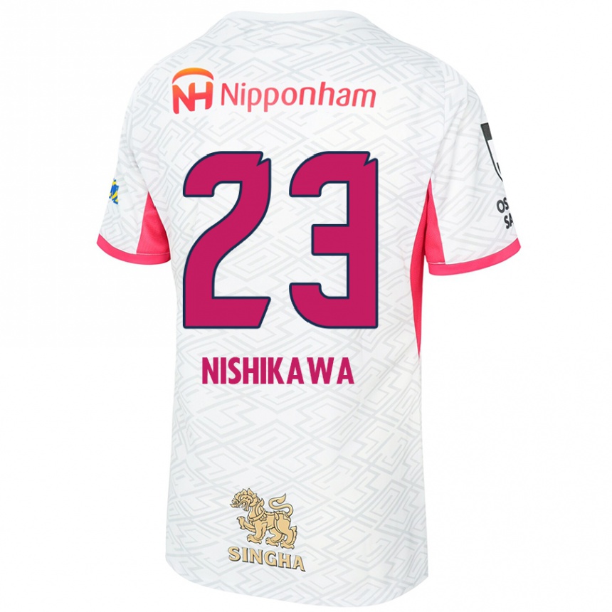 נשים כדורגל Hiroki Nishikawa #23 ורוד סאקורה לבן הרחק ג'רזי 2025/26