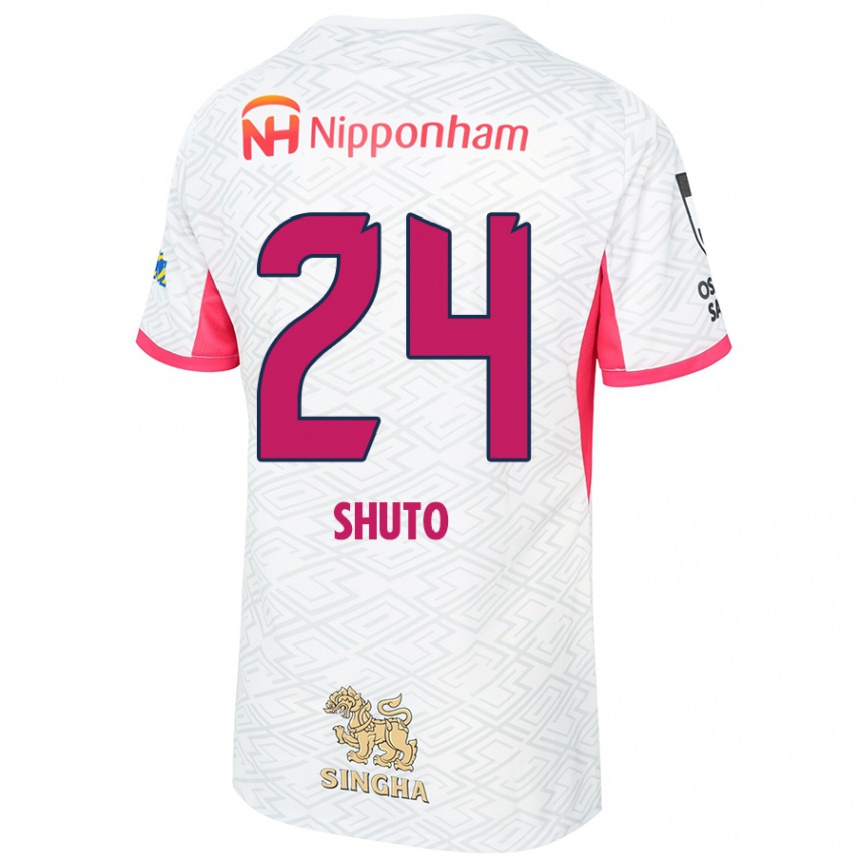 נשים כדורגל Nozomi Shuto #24 ורוד סאקורה לבן הרחק ג'רזי 2025/26