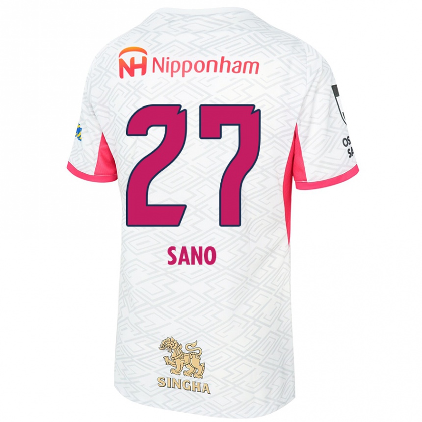נשים כדורגל Taiki Sano #27 ורוד סאקורה לבן הרחק ג'רזי 2025/26
