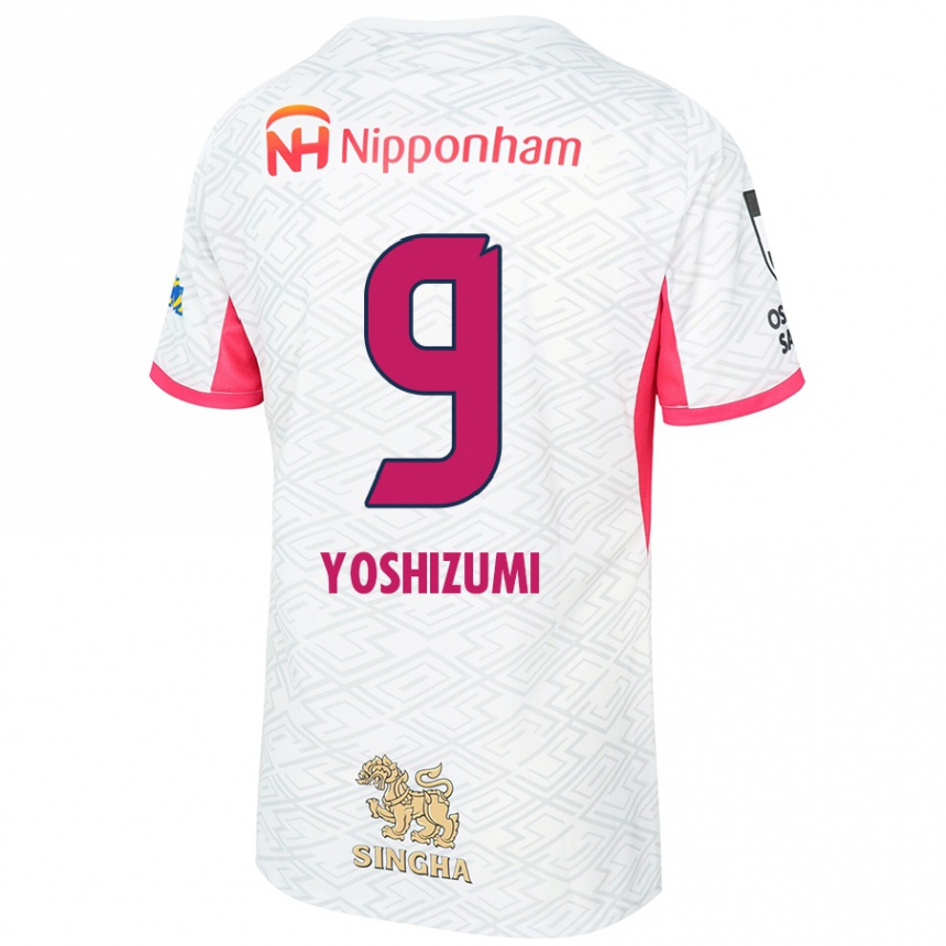 נשים כדורגל Warai Yoshizumi #9 ורוד סאקורה לבן הרחק ג'רזי 2025/26
