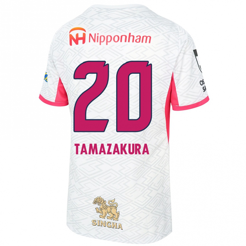 נשים כדורגל Kotono Tamazakura #20 ורוד סאקורה לבן הרחק ג'רזי 2025/26