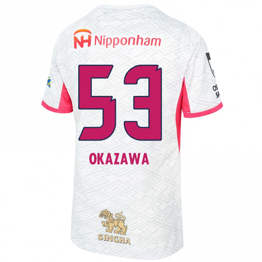 נשים כדורגל Kosei Okazawa #53 ורוד סאקורה לבן הרחק ג'רזי 2025/26