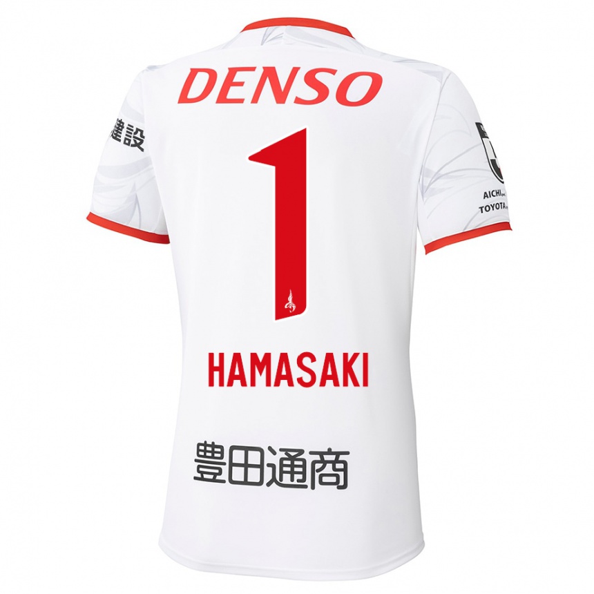 נשים כדורגל Shiki Hamasaki #1 לבן אדום הרחק ג'רזי 2025/26