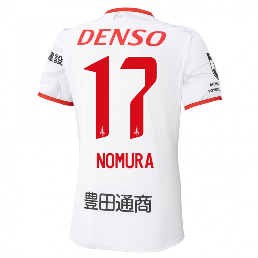 נשים כדורגל Yuto Nomura #17 לבן אדום הרחק ג'רזי 2025/26