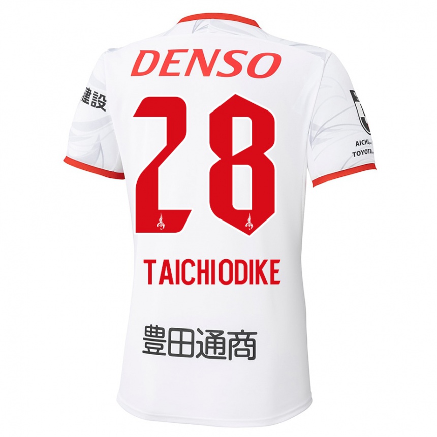נשים כדורגל Chisom Taichi Odike #28 לבן אדום הרחק ג'רזי 2025/26