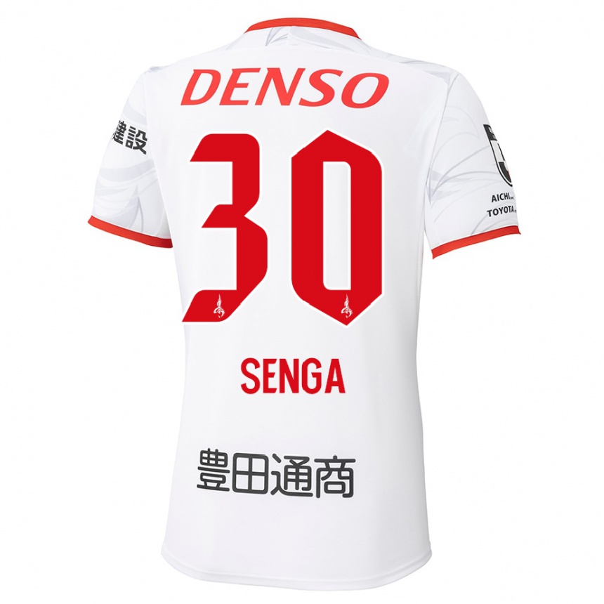נשים כדורגל Shotaro Senga #30 לבן אדום הרחק ג'רזי 2025/26