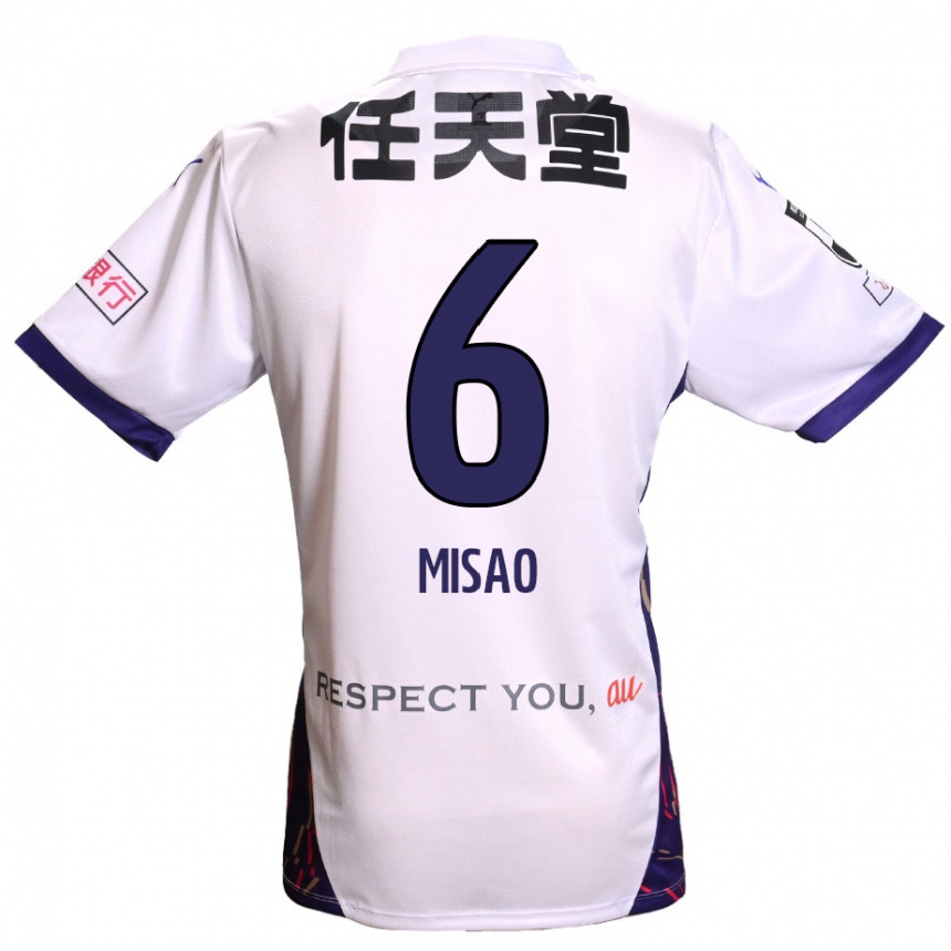 נשים כדורגל Yuto Misao #6 סגול לבן שחור הרחק ג'רזי 2025/26