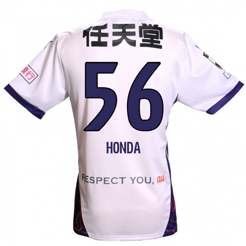 נשים כדורגל Atsushi Honda #56 סגול לבן שחור הרחק ג'רזי 2025/26