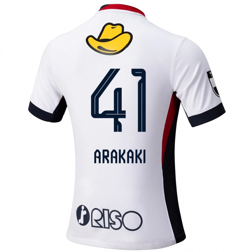 נשים כדורגל Yota Arakaki #41 אדום שחור הרחק ג'רזי 2025/26