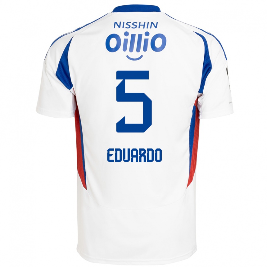 נשים כדורגל Eduardo #5 לבן כחול מלכותי הרחק ג'רזי 2025/26