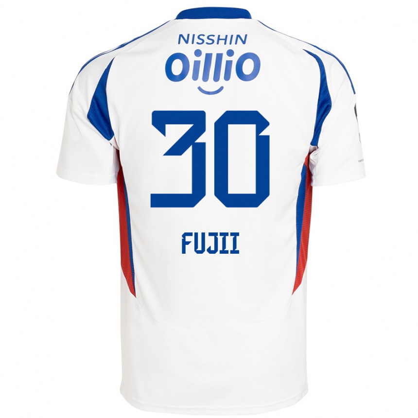 נשים כדורגל Shota Fujii #30 לבן כחול מלכותי הרחק ג'רזי 2025/26