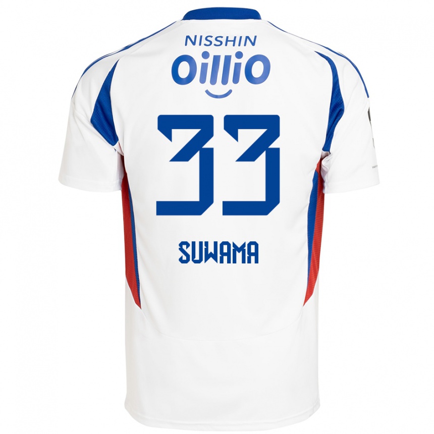 נשים כדורגל Kosei Suwama #33 לבן כחול מלכותי הרחק ג'רזי 2025/26