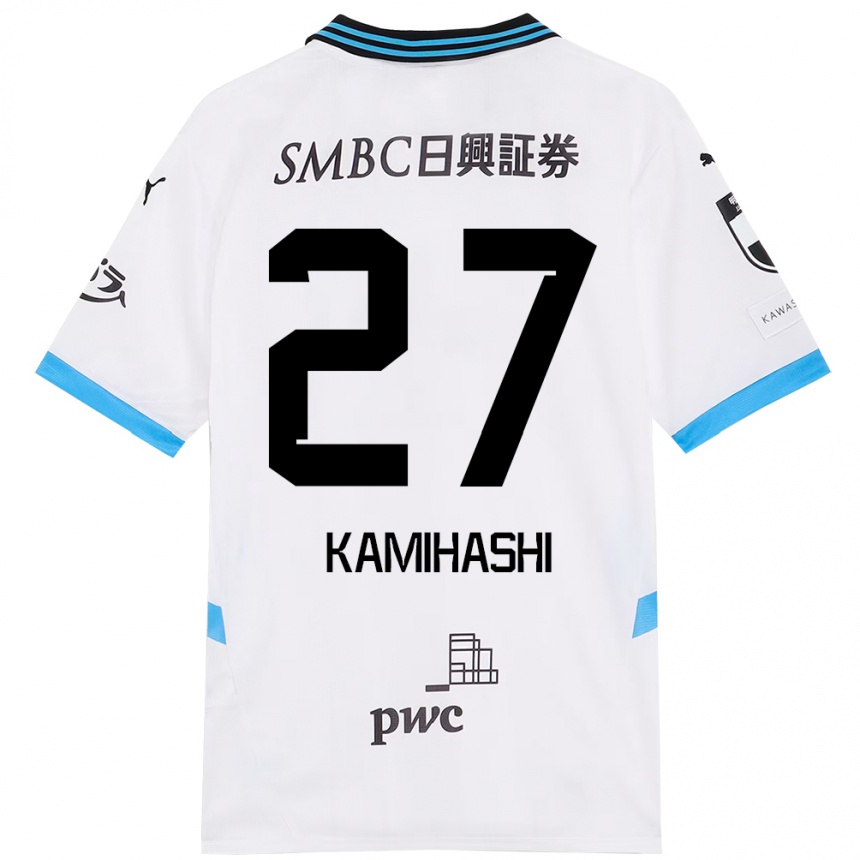נשים כדורגל Ryota Kamihashi #27 תכלת שמיים שחור הרחק ג'רזי 2025/26