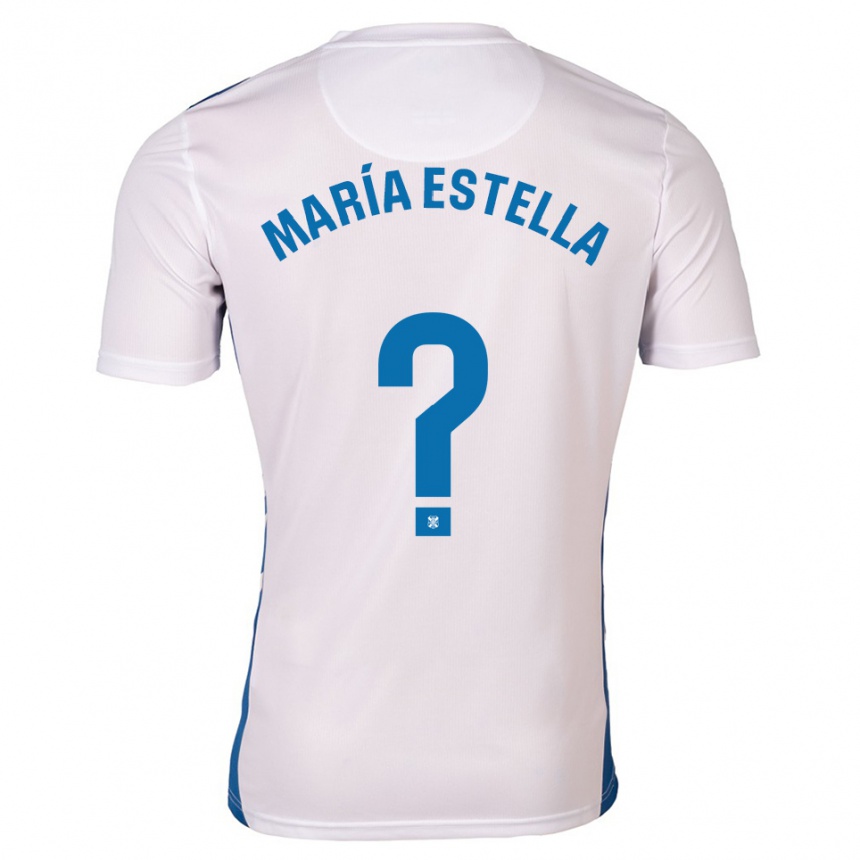 נשים כדורגל מריה אסטלה #0 לבן כחול ג'רזי ביתית 2025/26
