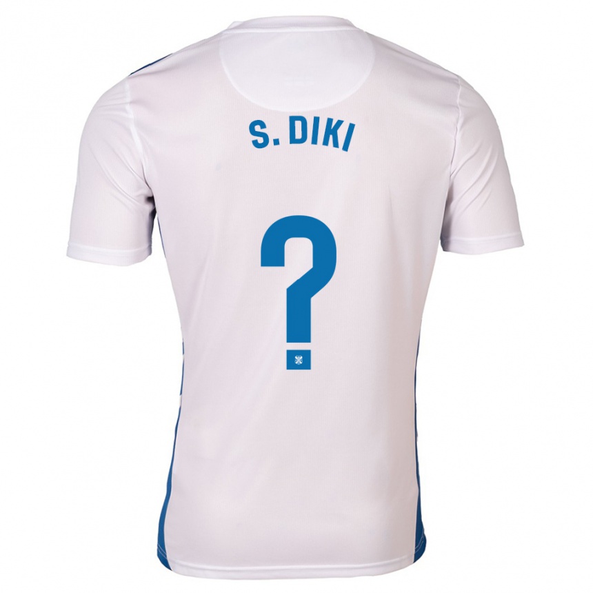 נשים כדורגל Sakina Ouzraoui Diki #0 לבן כחול ג'רזי ביתית 2025/26