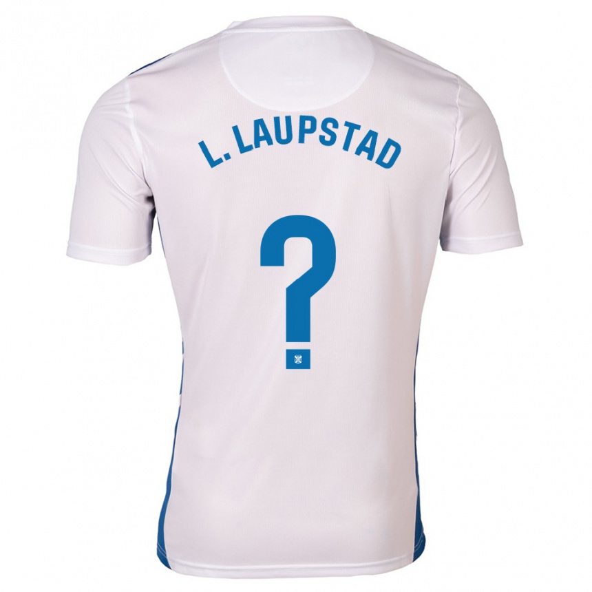 נשים כדורגל Linnéa Solvoll Laupstad #0 לבן כחול ג'רזי ביתית 2025/26