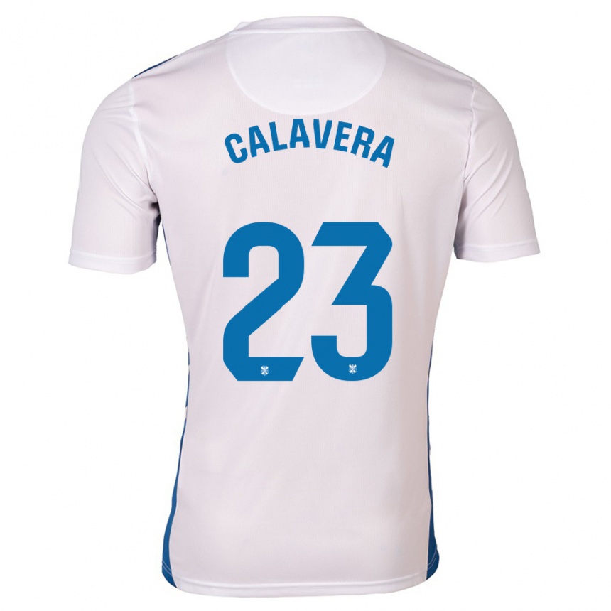 נשים כדורגל Josep Calavera Espinach #23 לבן כחול ג'רזי ביתית 2025/26