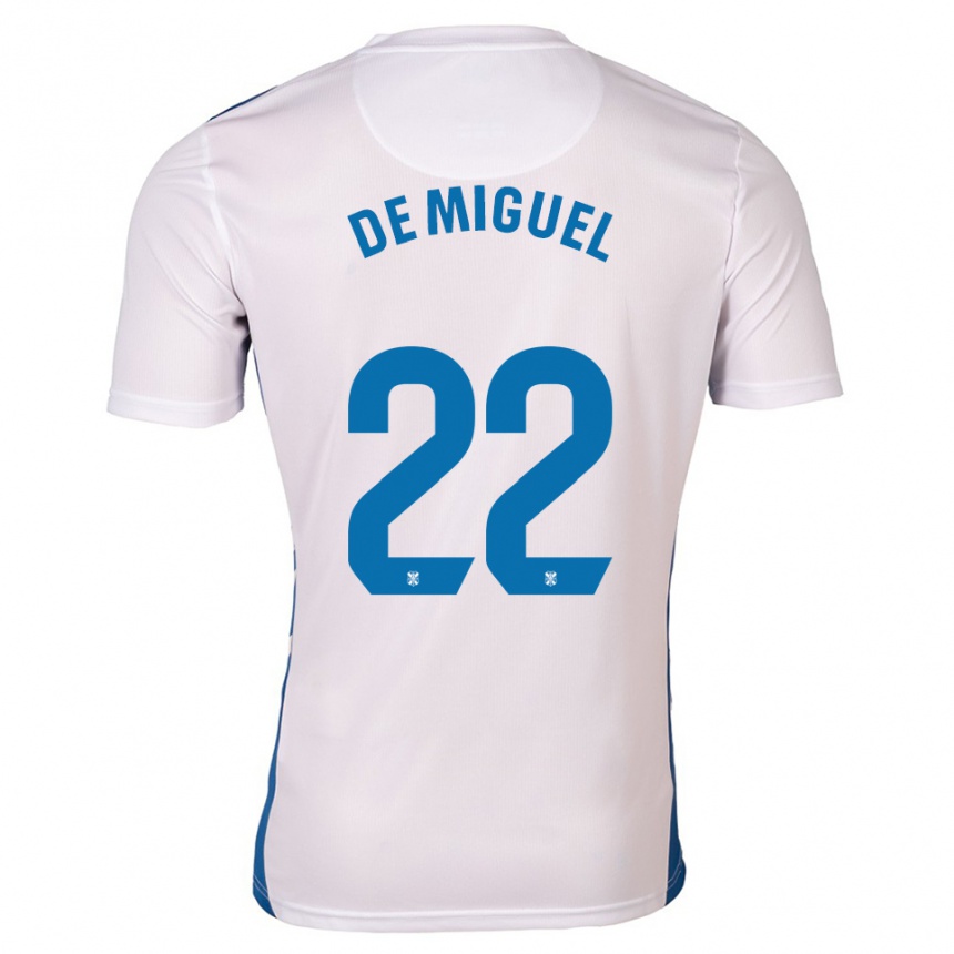 נשים כדורגל Jesús De Miguel #22 לבן כחול ג'רזי ביתית 2025/26