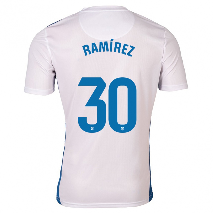 נשים כדורגל Álex Ramírez #30 לבן כחול ג'רזי ביתית 2025/26