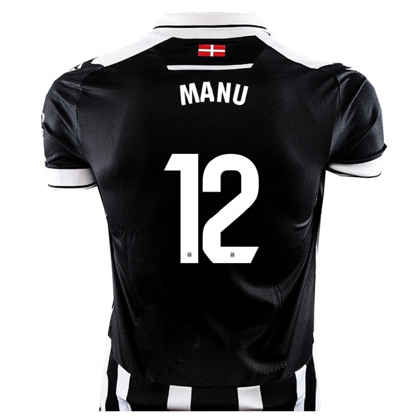 נשים כדורגל Manu Rodríguez #12 שחור לבן ג'רזי ביתית 2025/26