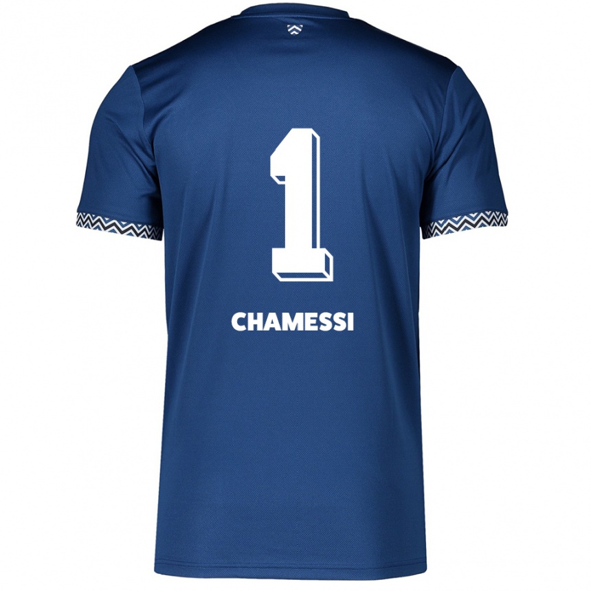 נשים כדורגל Ian Chamessi #1 כחול נייבי לבן ג'רזי ביתית 2025/26