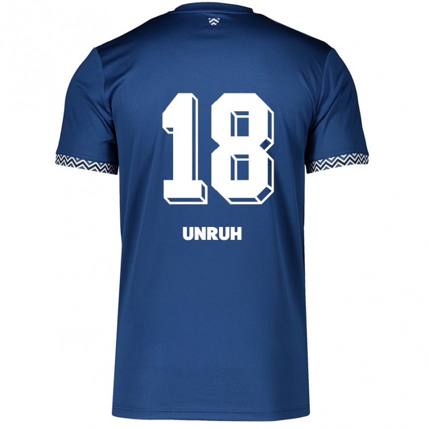 נשים כדורגל Lenni Unruh #18 כחול נייבי לבן ג'רזי ביתית 2025/26