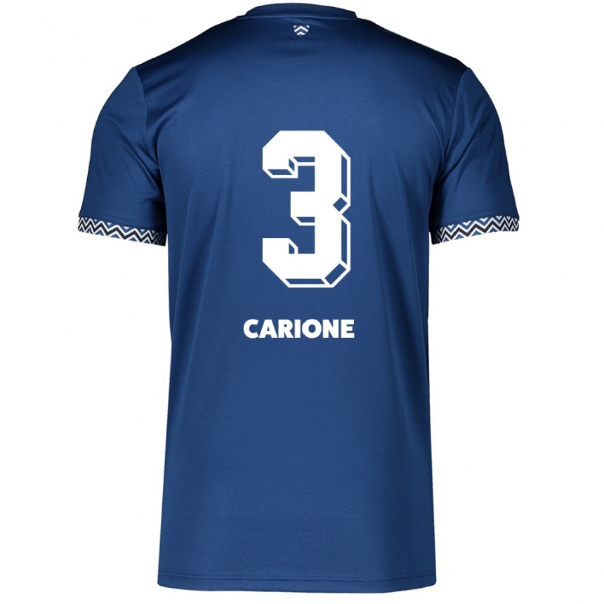 נשים כדורגל Cristiano Carione #3 כחול נייבי לבן ג'רזי ביתית 2025/26