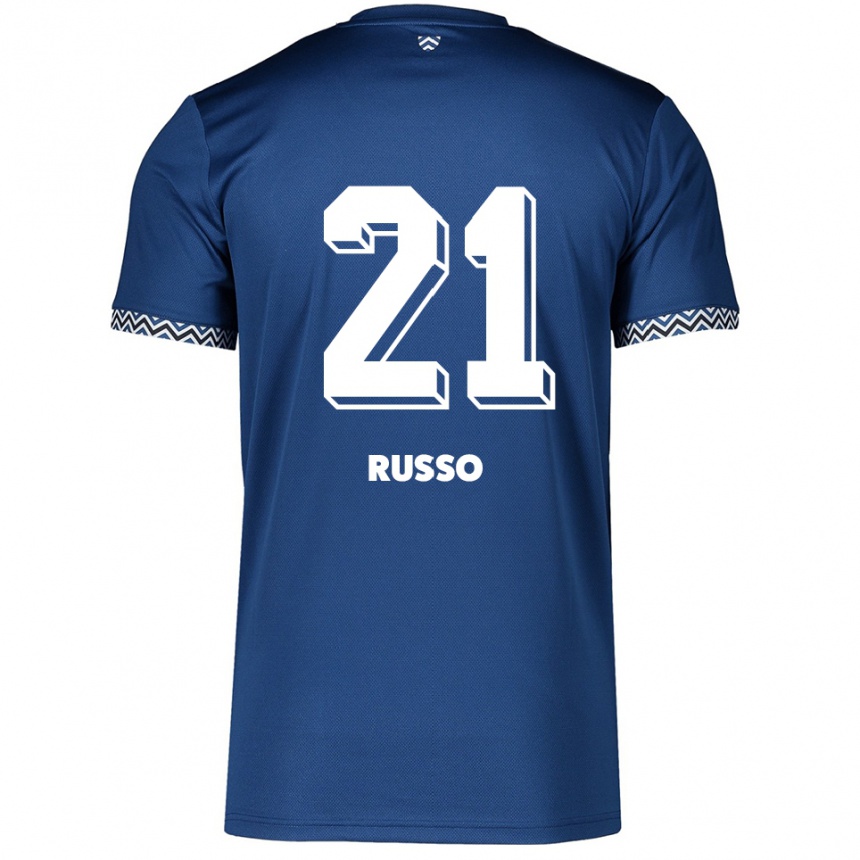 נשים כדורגל סטפנו רוסו #21 כחול נייבי לבן ג'רזי ביתית 2025/26