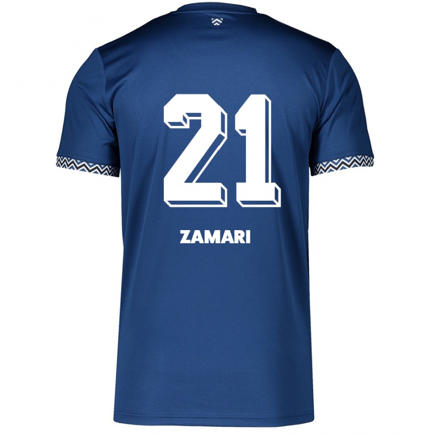 נשים כדורגל פאדיל זמרי #21 כחול נייבי לבן ג'רזי ביתית 2025/26