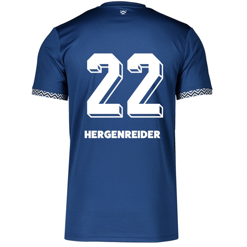 נשים כדורגל Lennart Hergenreider #22 כחול נייבי לבן ג'רזי ביתית 2025/26