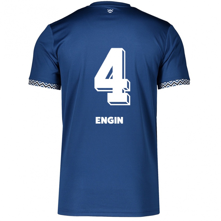 נשים כדורגל Ibrahim Engin #4 כחול נייבי לבן ג'רזי ביתית 2025/26