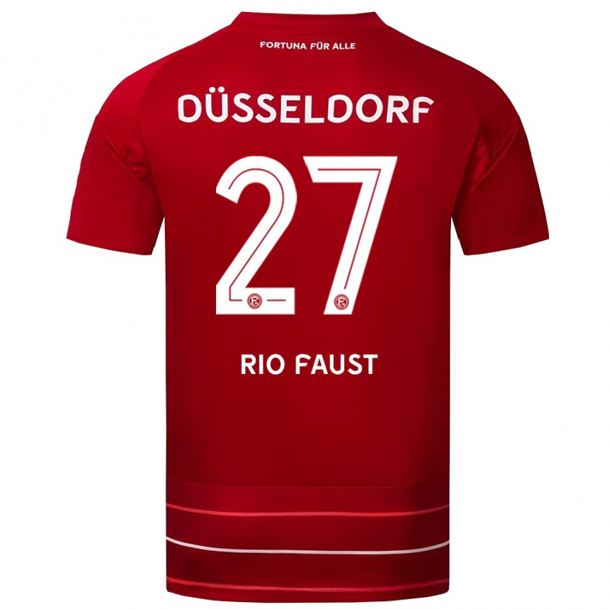 נשים כדורגל Rio Faust #27 אדום לבן ג'רזי ביתית 2025/26