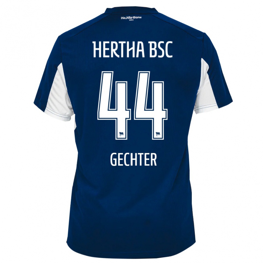 נשים כדורגל לינוס גכטר #44 לבן כחול ג'רזי ביתית 2025/26