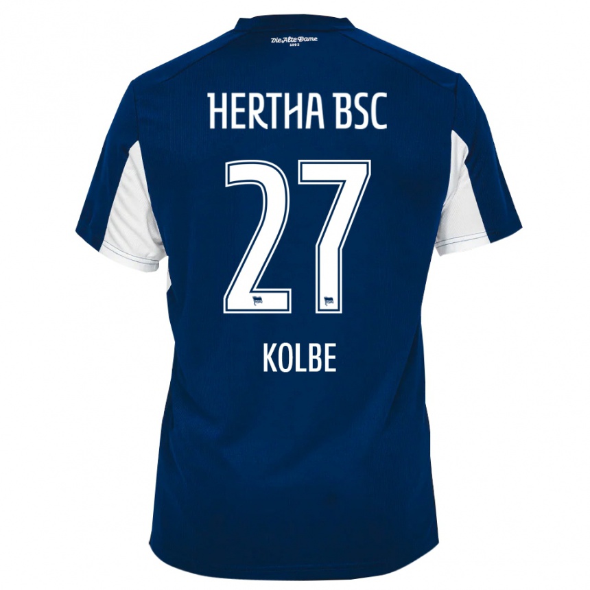 נשים כדורגל ניקלאס קולבה #27 לבן כחול ג'רזי ביתית 2025/26