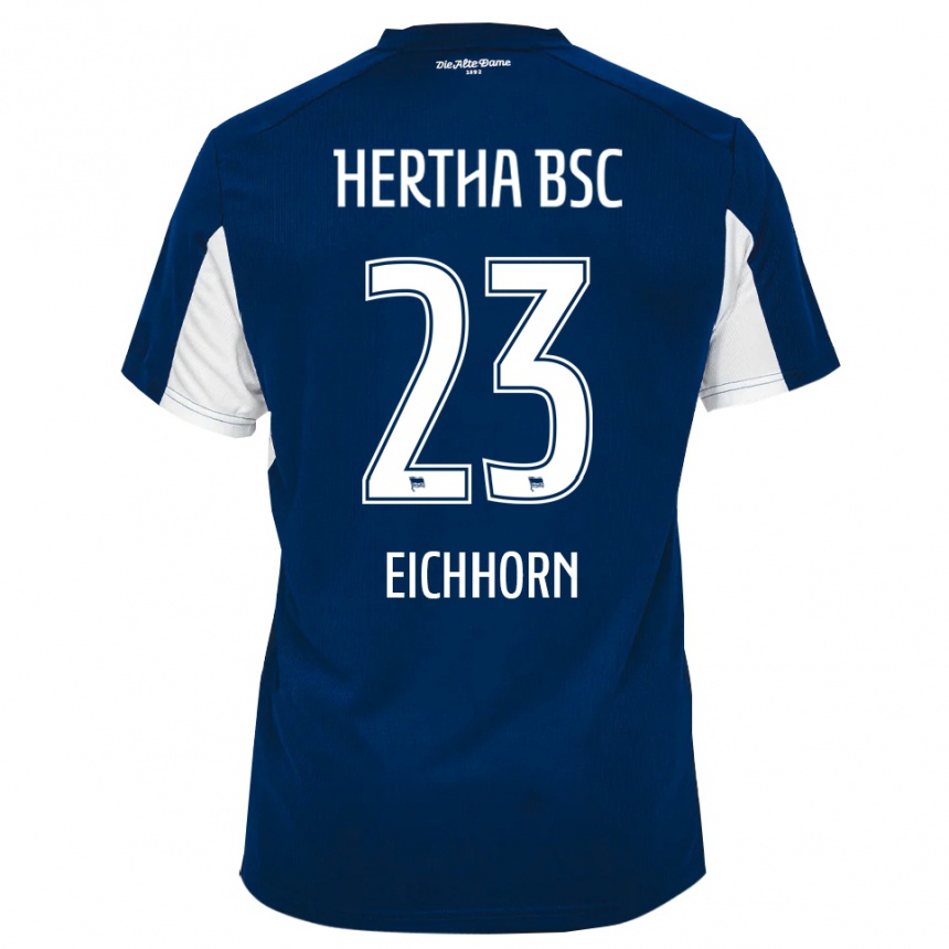 נשים כדורגל קנט אייכהורן #23 לבן כחול ג'רזי ביתית 2025/26