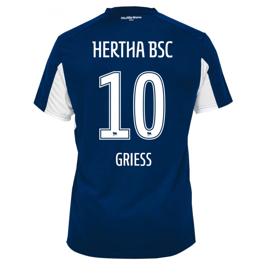 נשים כדורגל Stephan Grieß #10 לבן כחול ג'רזי ביתית 2025/26