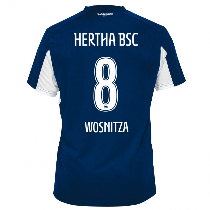 נשים כדורגל Noah Wosnitza #8 לבן כחול ג'רזי ביתית 2025/26