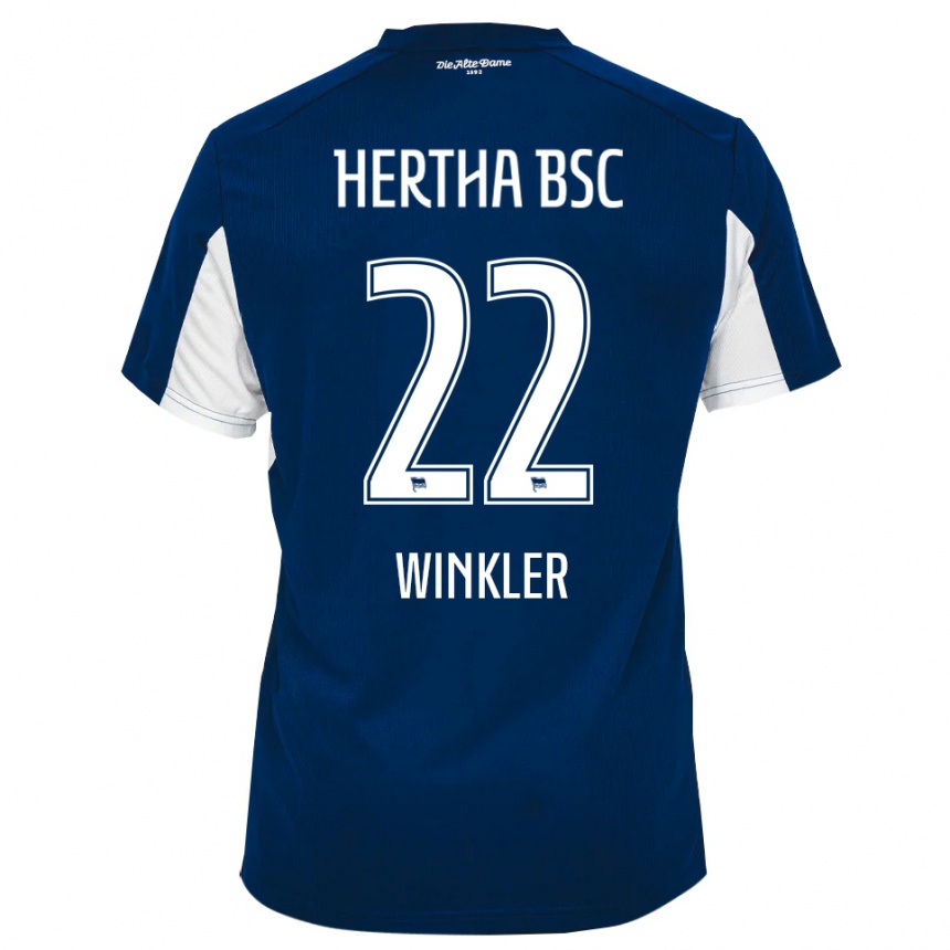 נשים כדורגל מרטן וינקלר #22 לבן כחול ג'רזי ביתית 2025/26