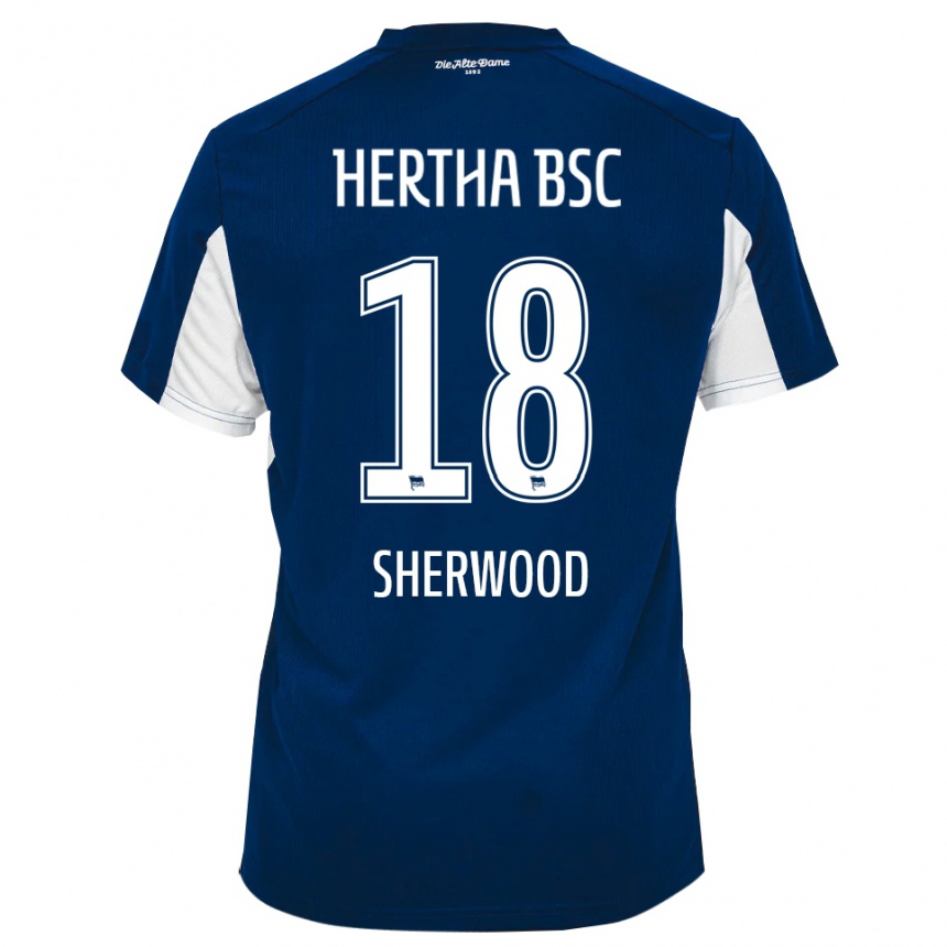 נשים כדורגל ג׳יימי שרווד #18 לבן כחול ג'רזי ביתית 2025/26