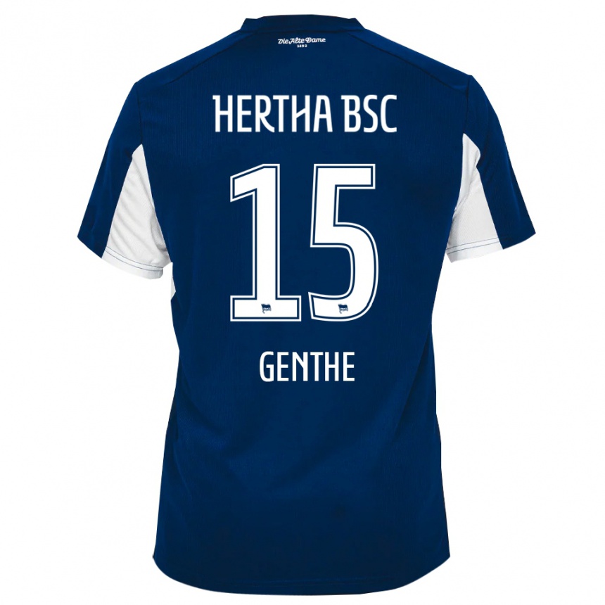 נשים כדורגל Lilli Genthe #15 לבן כחול ג'רזי ביתית 2025/26