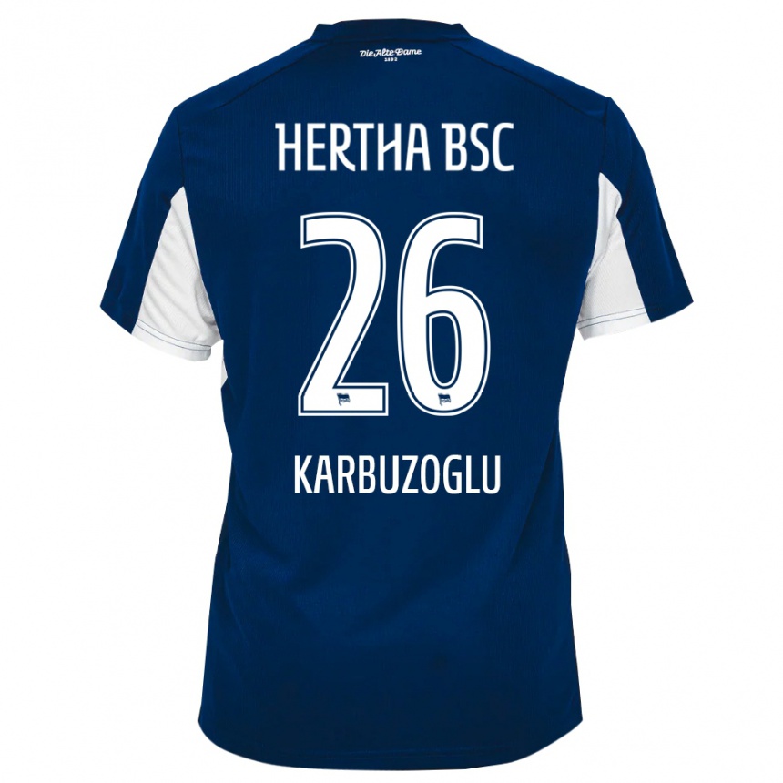 נשים כדורגל Mikail Karbuzoglu #26 לבן כחול ג'רזי ביתית 2025/26