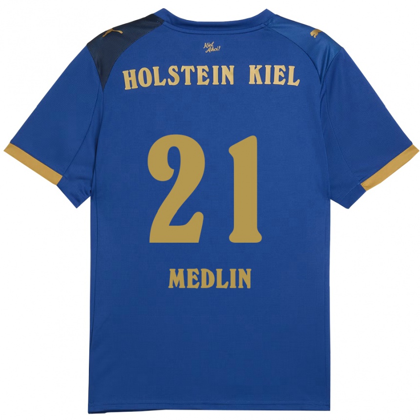 נשים כדורגל קספר ג׳וליוס מדלין #21 כחול זהב ג'רזי ביתית 2025/26