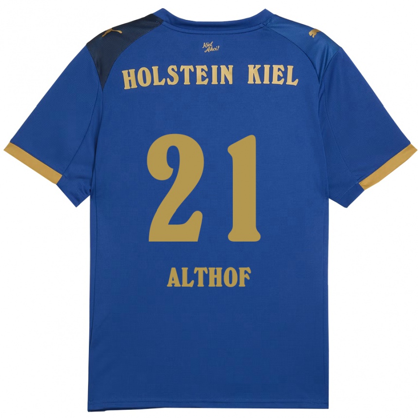 נשים כדורגל לאה אלטהוף #21 כחול זהב ג'רזי ביתית 2025/26